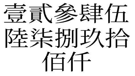 中國字數字